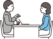 面談をする二人のイラスト