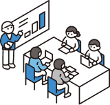 研修・スキルアップ・知識共有のイラスト