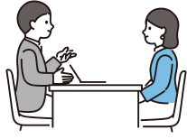 面談をする二人のイラスト