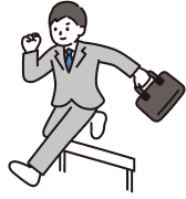 走るビジネスパーソンのイラスト